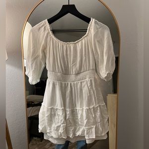 Peach Love White Longsleeve Dress Size Small